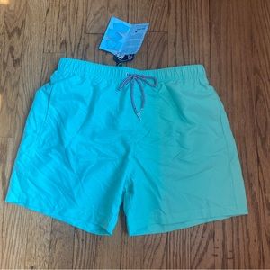 Men’s Boardies Aqua Blue Teal Reactive Swim Shorts - Large NWT